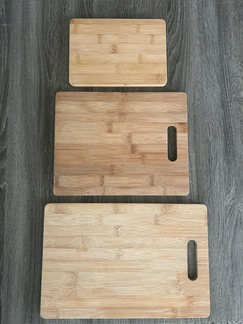 Set of 3 Bamboo Cutting Boards - Natural Wood